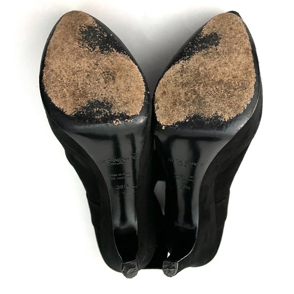 YSL - Imperiale Suede Platform Ankle Strap Heels - Picture 12 of 16